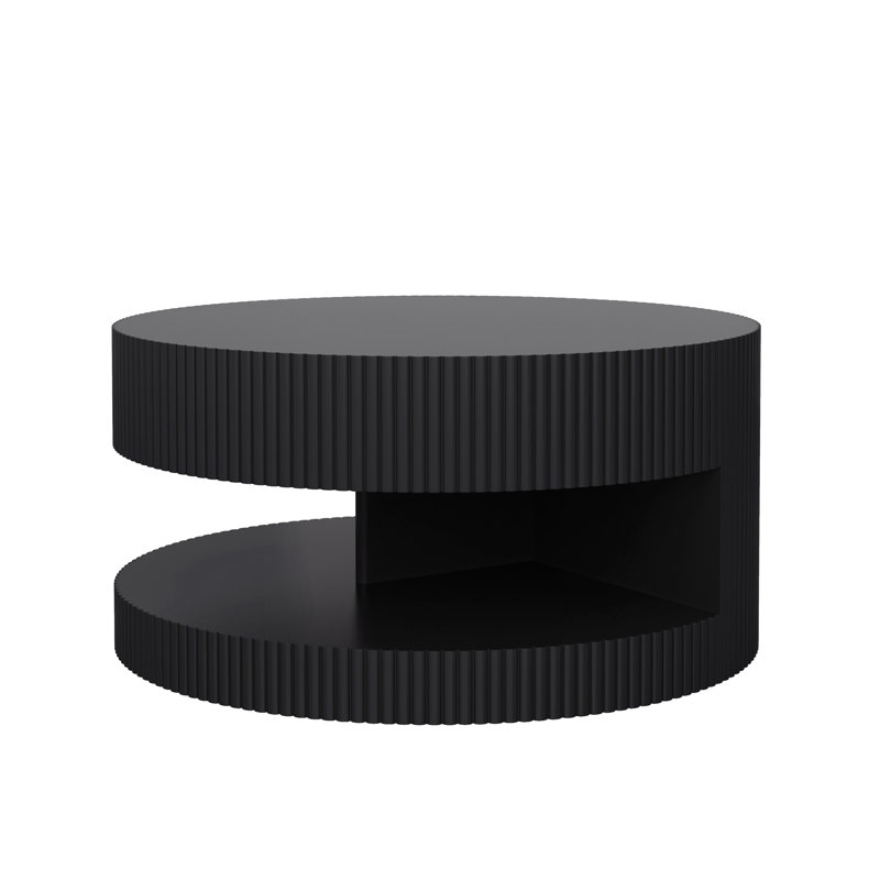31.5'' Round Coffee Table(Only Table), Black