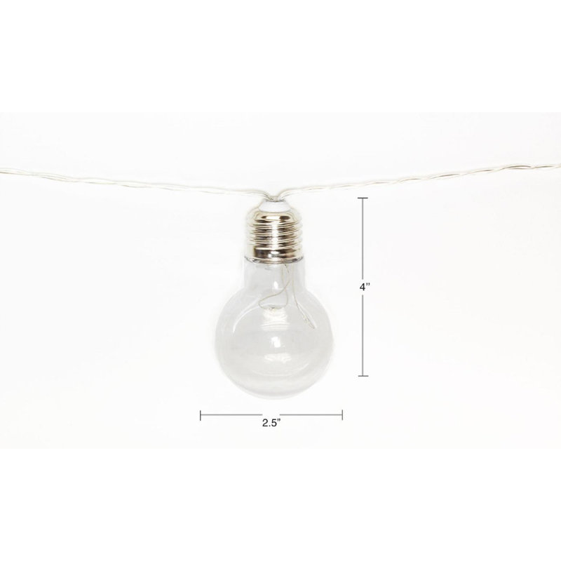 Shemar Outdoor 10 - Bulb 20'' Solar Powered LED Globe String Light