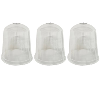 Large Plastic Plant Protection Bell Cloche Covers With Ground Pegs (pack Of 3)