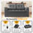150cm Compressed Foam Sofa Couch Dark Gray