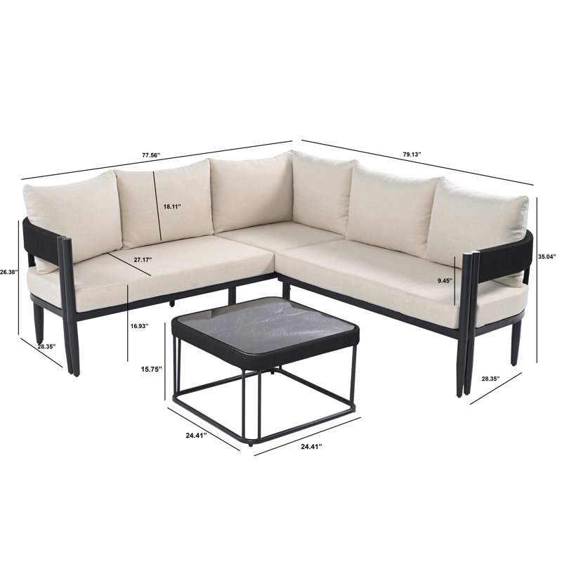 Outdoor 12 - Piece Conversation Set, Taupe
