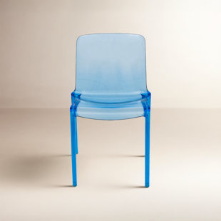 Lade Transparent Plastic Stackable Dining Chair with Waterfall Edge Seat – Lightweight Versatile Accent & Kitchen Side Chair, No Assembly Required
