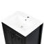 Meuble-lavabo noir vintage de 61 cm (24 po) avec lavabo en céramique prépercé, rangement à fermeture douce et poignées de style rétro. Système autoportant nécessitant peu d'entretien.
