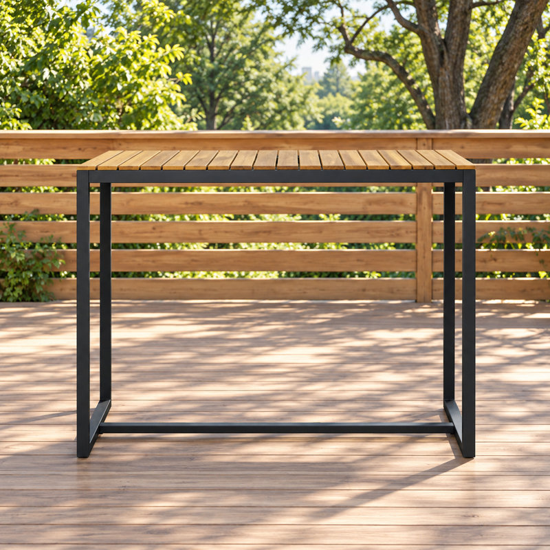 Solid Wood Outdoor Bar Table , 51.25 " W 27.5 " D