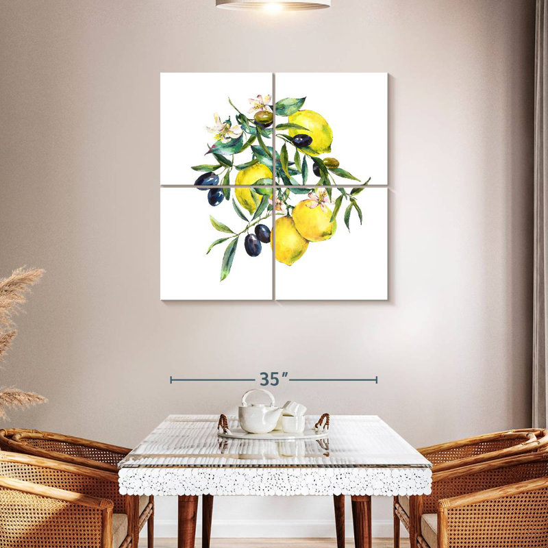 Yarlin Olives d'été et citrons, H 38 po x l 38 po