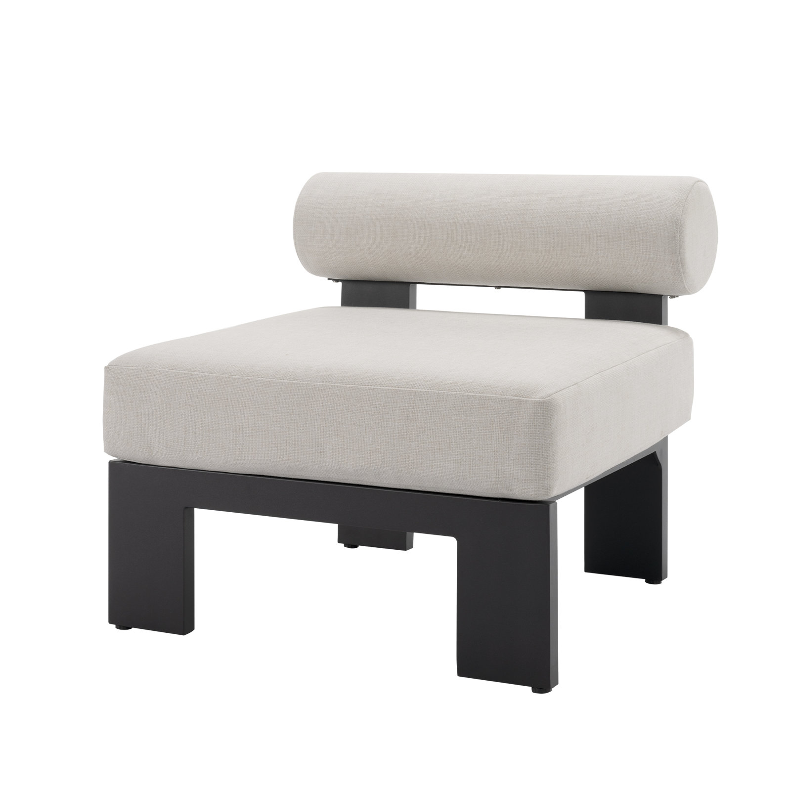 Cabo Black Aluminum Bolster Back Patio Chairs with Cushions (set of 2)