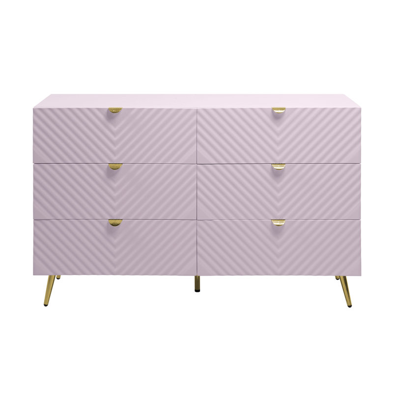 Commode rose à finition ultrabrillante