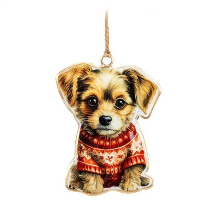 Sweet Dog In Sweater Ornament