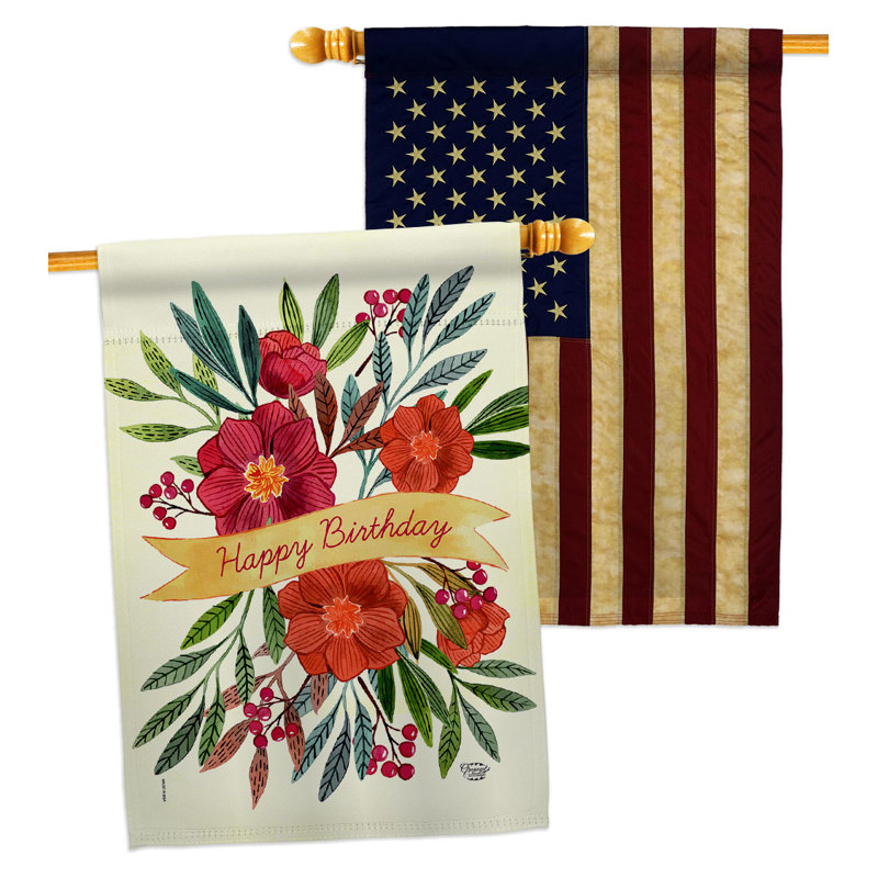 Drapeau de maison en polyester 2 côtés 3 pi 3 po x 2 pi