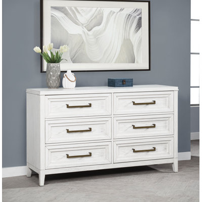 Loane 6-drawer Bedroom Dresser Distressed White