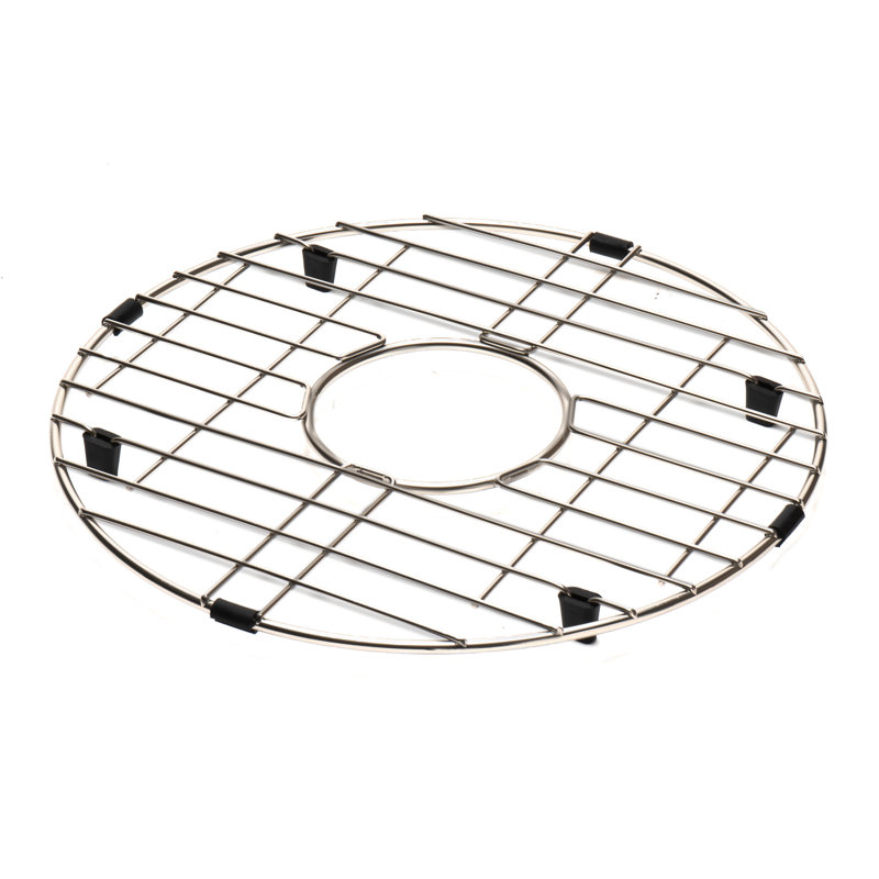 Round Brushed Stainless Steel Kitchen Sink Grid