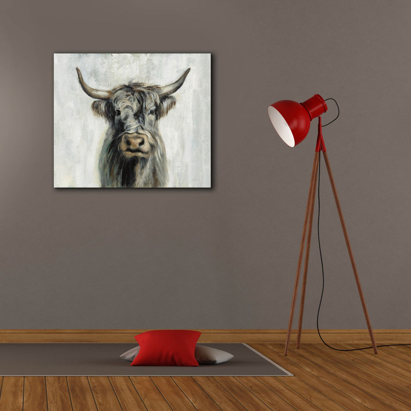  «Highland Cow Horizontal» par Silvia Vassileva, art mural sur toile, 30 po x 26 po