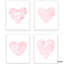Ensemble de 4 impressions sur papier coeurs contemporains-1310377338