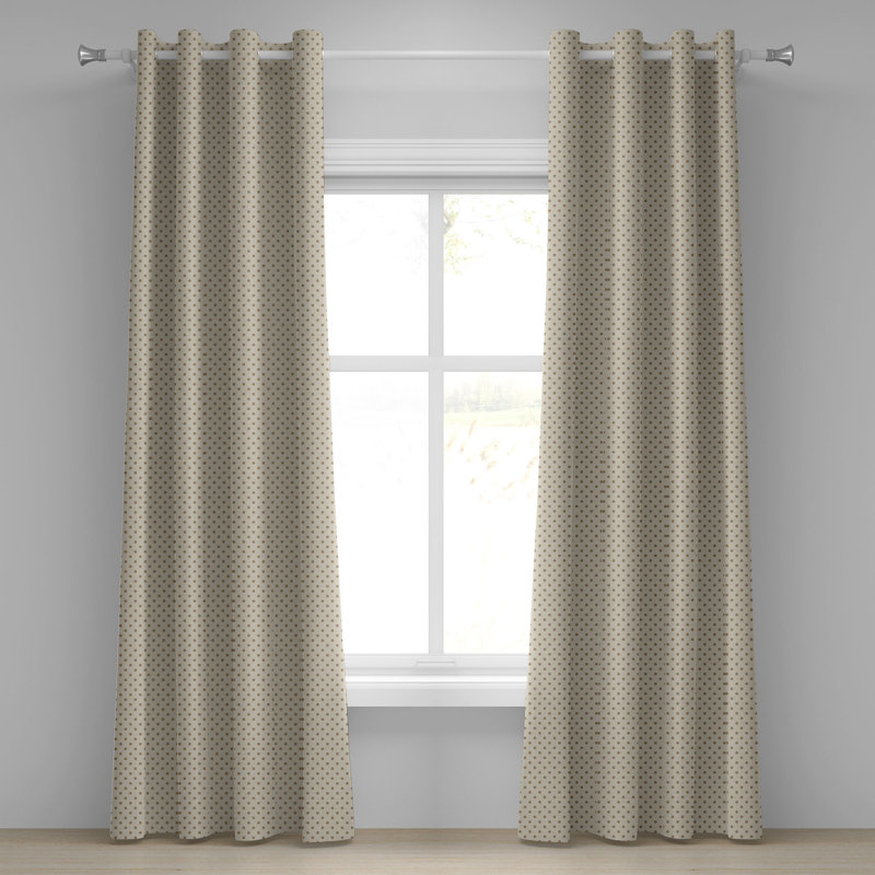 Rideau à œillets 2 panneaux Red Barrel Studio® Beige, 50 po, beige foncé, L 50 po x L 108 po