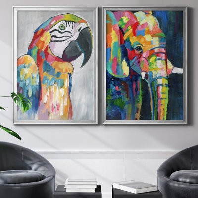 " Vibrant Parrot " 2 - Pieces