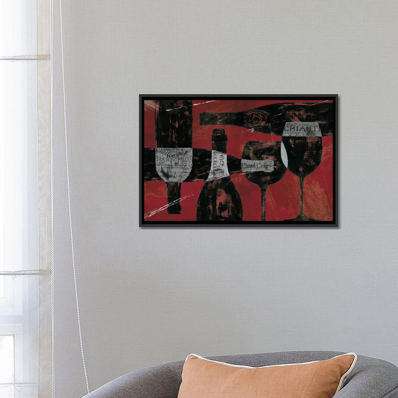 « wine selection », impression sur toile, H 18 po x l 26 po x P 1,5 po, Toile avec cadre noir, Pas de tapis