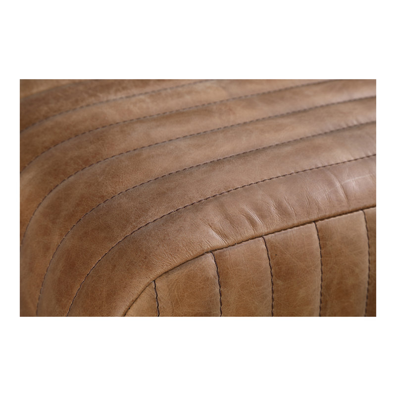Endora Leather Bench, Cappuccino Genuine Leather, Brown
