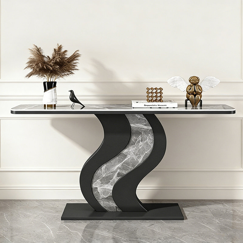 Console Modern Minimalist Art, H 31,5 po x l 59,06 po x P 11,81 po, Noir, Gris