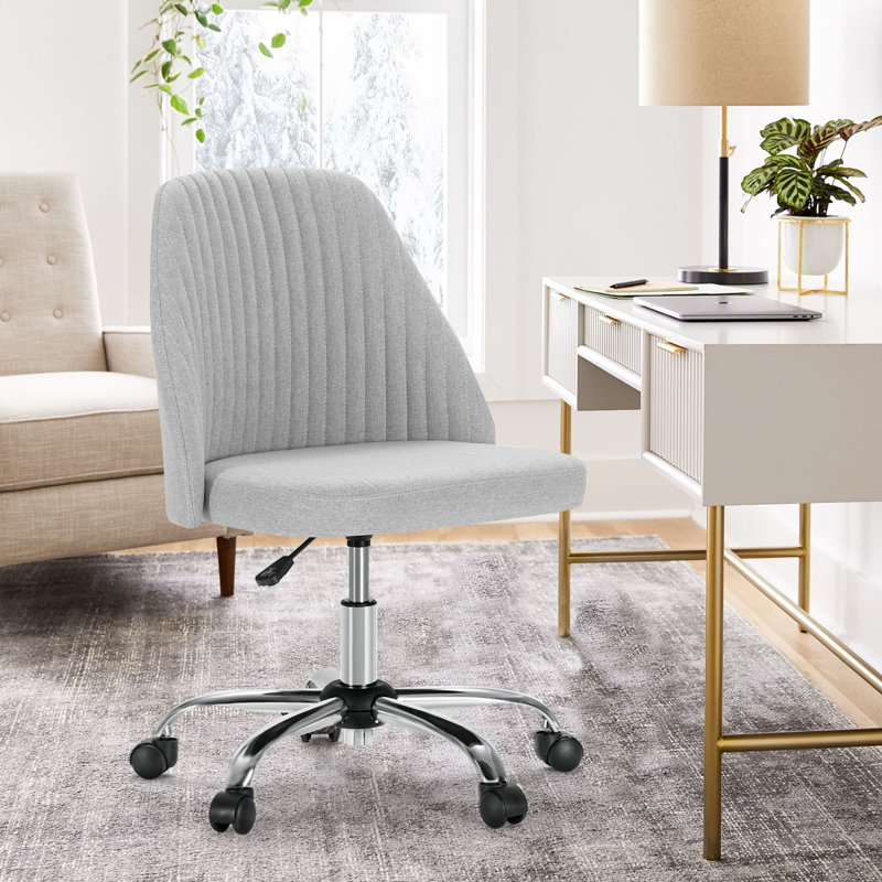 Task Chair Office Desk Chair Make Up Chair With Wheels(Set Of 2), Gray