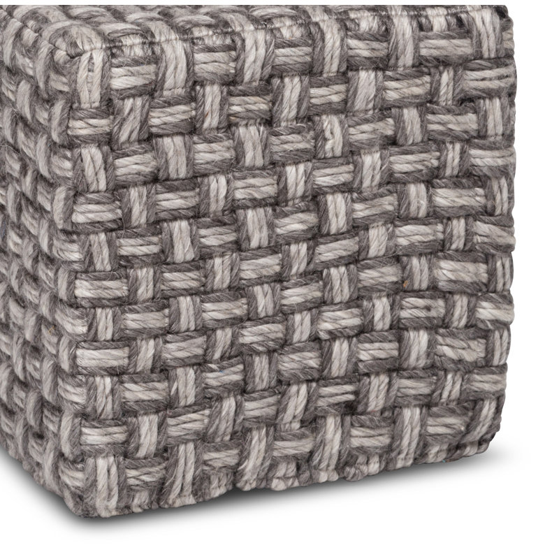 repose-pieds en tricot à réticule touffeté Kirwan, Gris