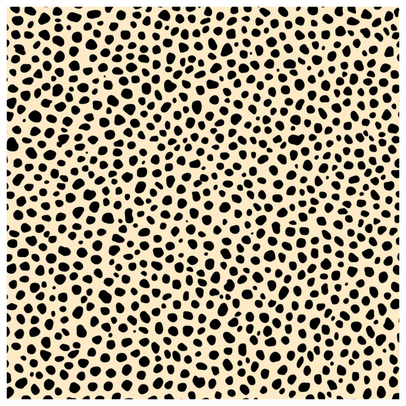 Toile tendue sur toile noire à pois noirs, 32 po x 32 po