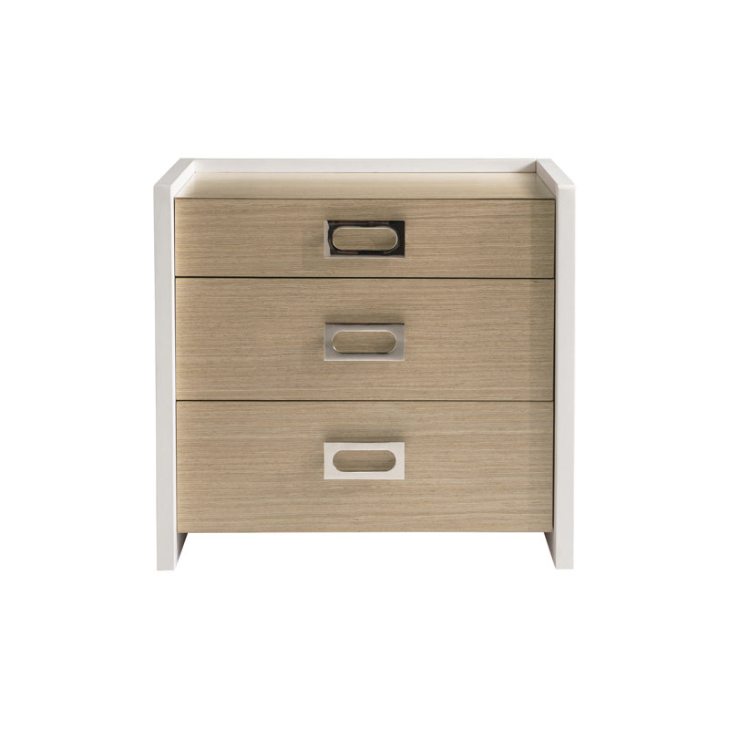 Sahara Brown 3-Drawer Nightstand with USB Ports