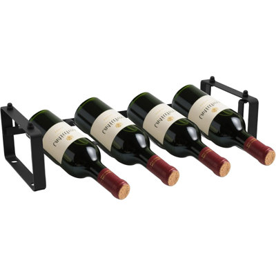 Stackable 4 Bottles Wine Rack – Compact Metal Wine Holder for Countertop