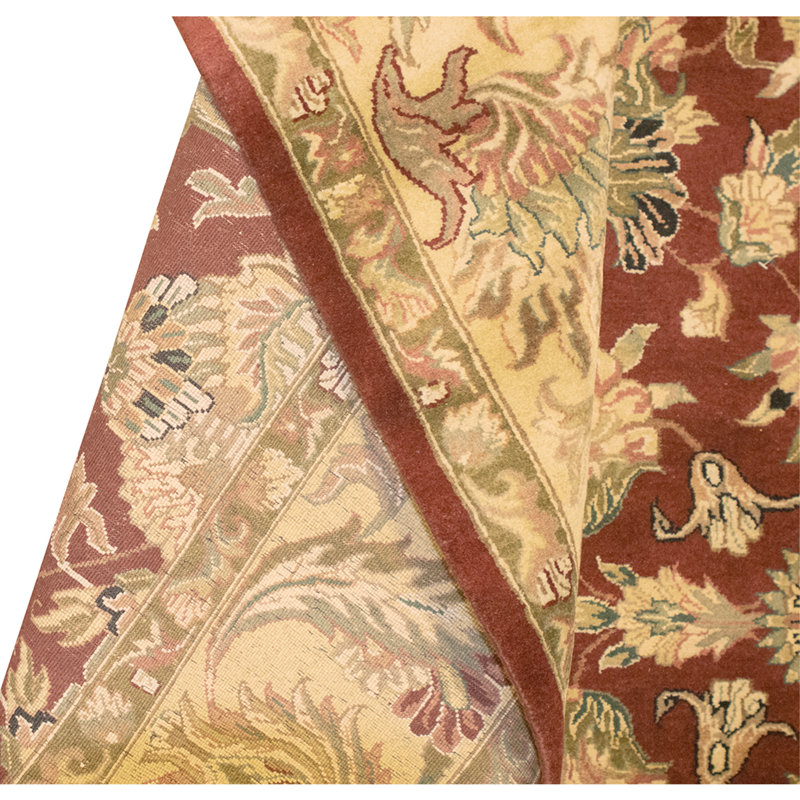Tapis rouille et crème noué à la main de haute qualité