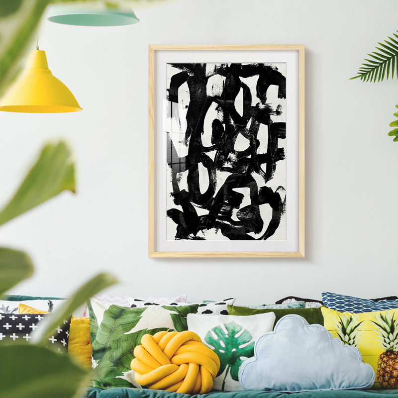 Graffiti Tangle I - impression encadrée, Naturel, H 28,5 po x l 20,5 po