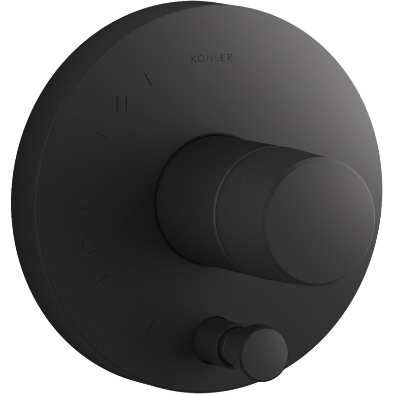 Components Rite-Temp Shower Valve Trim with Diverter and Oyl Handle, Noir mat