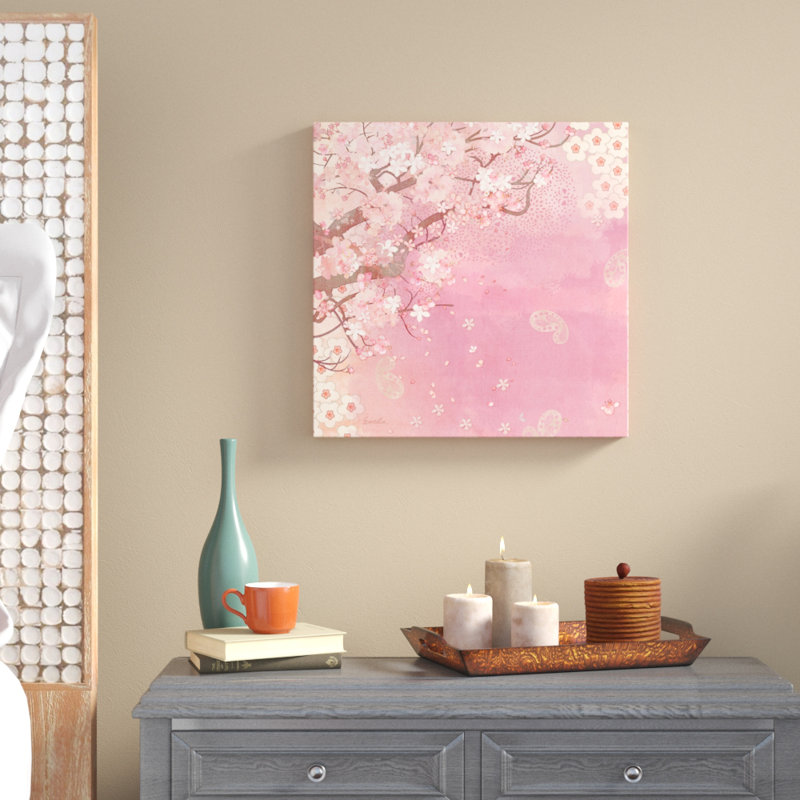 «Tokyo Cherry II», peinture sur toile, H 20 po x l 20 po