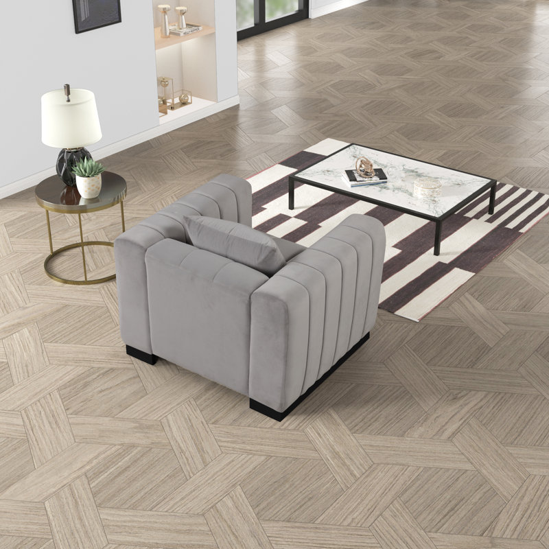 Deakyne 2 - Piece Velvet Living Room Set, Black, Light Grey