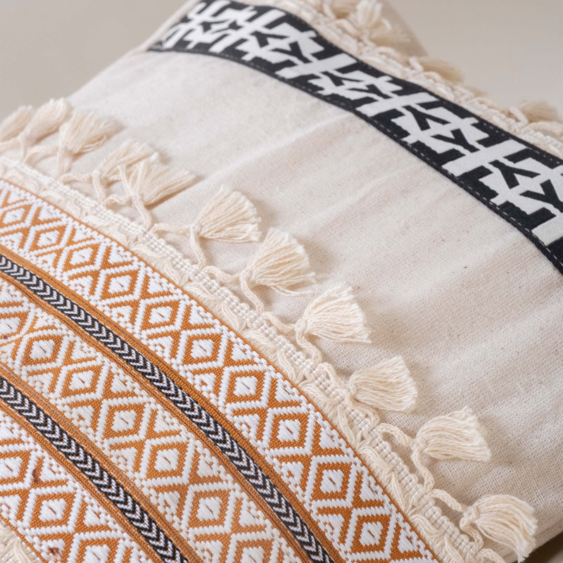 Attitash Striped White Throw Cushion Cover
