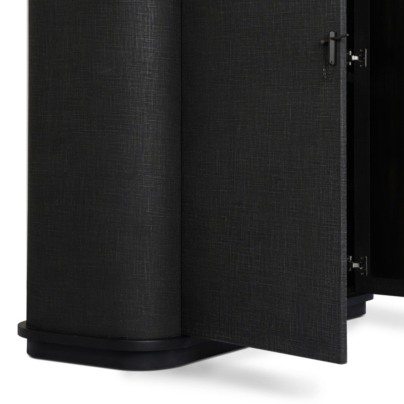Berlin Cabinet-Black Linen, Black Linen
