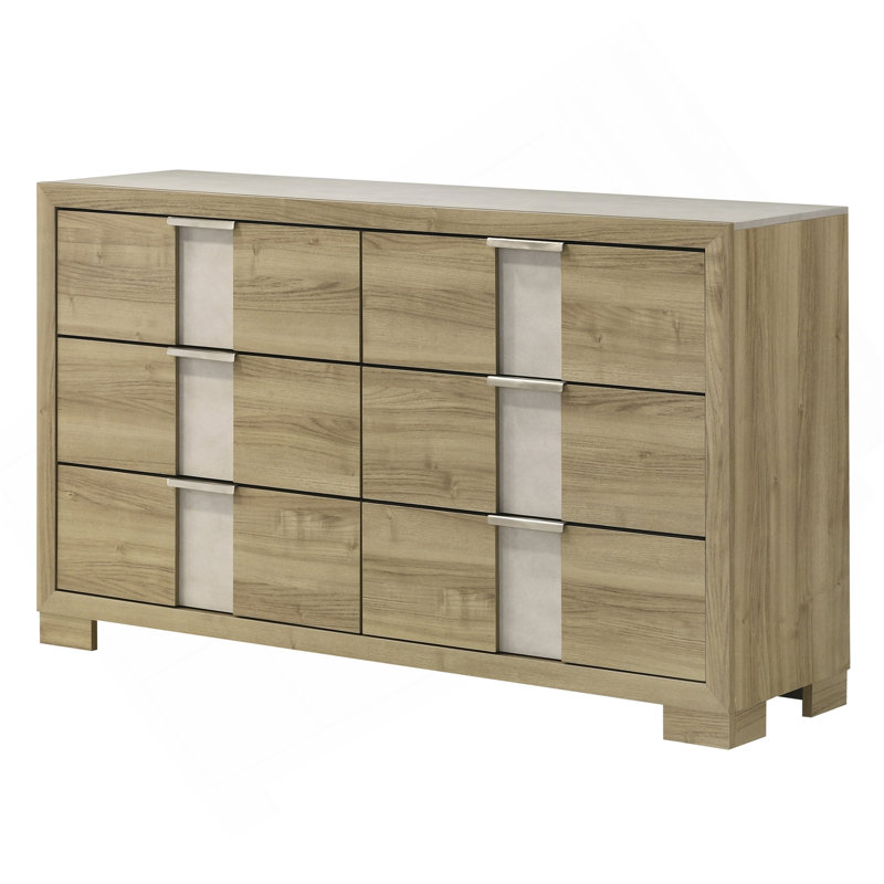 Mobilier de chambre à coucher en bois flotté avec commode à six tiroirs 1pc
