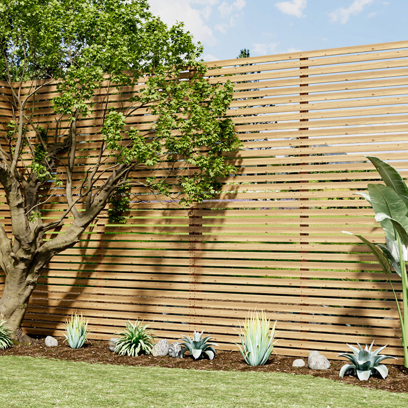 Castanon Garden Privacy Wood Fence Panels Included, 180cm H x 60cm W x 2cm D