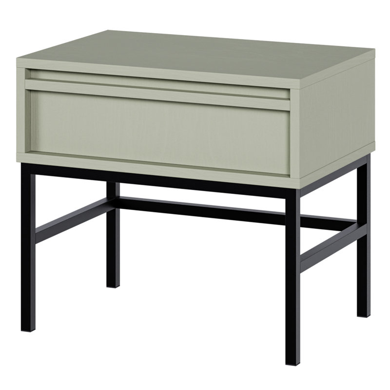 Bannie 50cm W Metal Bedside Table, Sage