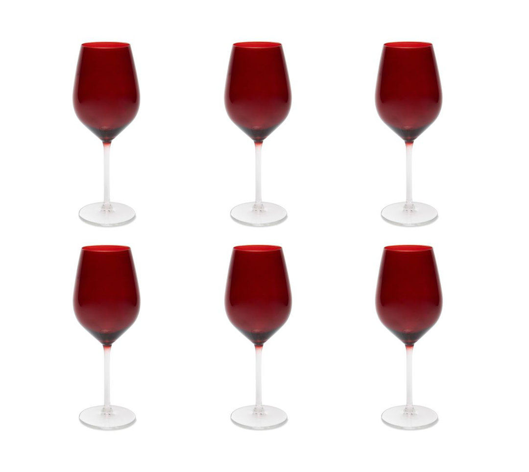 Excelsa Set Mit 6 Weingläsern Color Wine Glas 50 Cl Rot