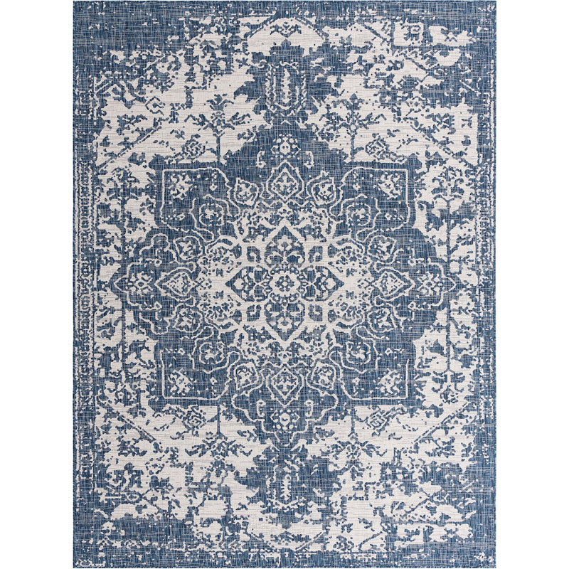 Tapis d'extérieur de couleur turquoise, Rectangle 9 pi x 12 pi
