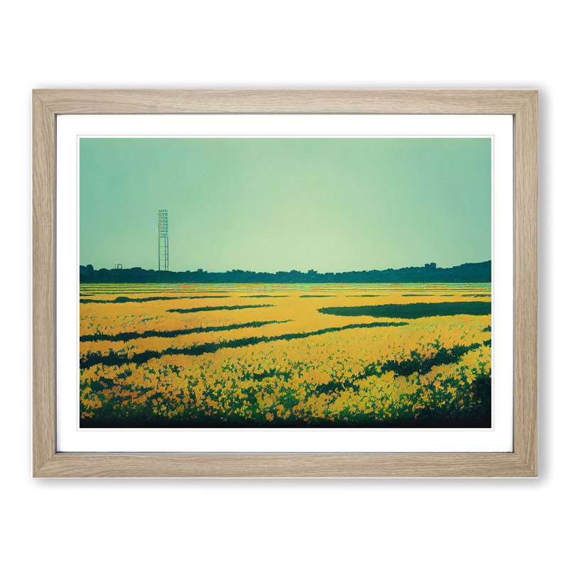 Serene Bluebell Field - Framed Print, 34cm H x 46cm W x 2cm D, Oak 