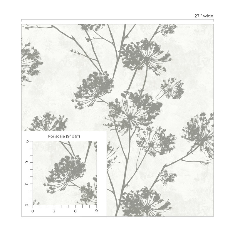 Rouleau floral Oree, Argent