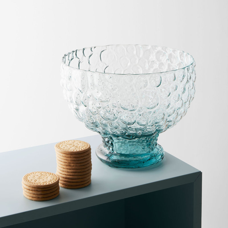 Moss Crystal Glass Serving Bowl