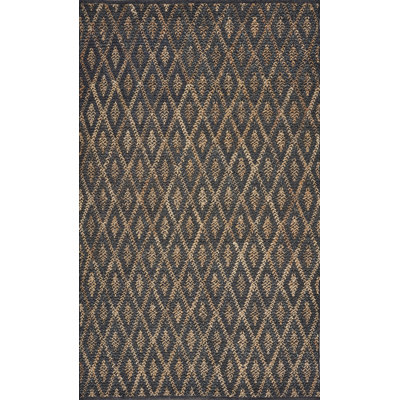 Tapis noir tissé à la main Caimru