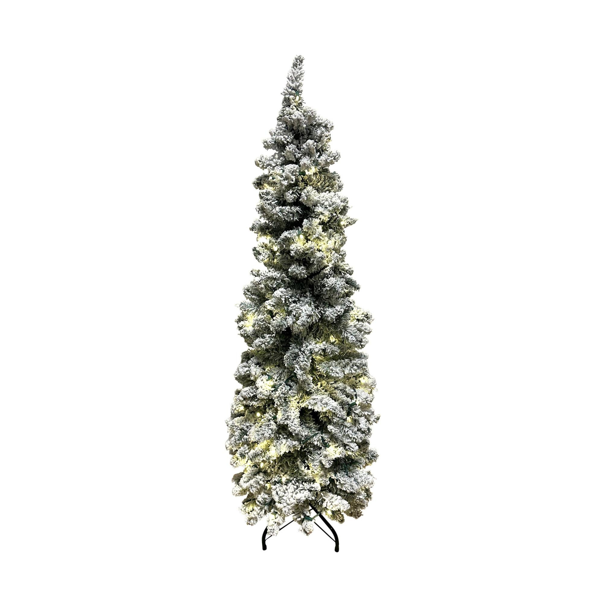The Holiday Aisle® Jezzel 5' Flocked Holiday Tree with LED Lights Wayfair