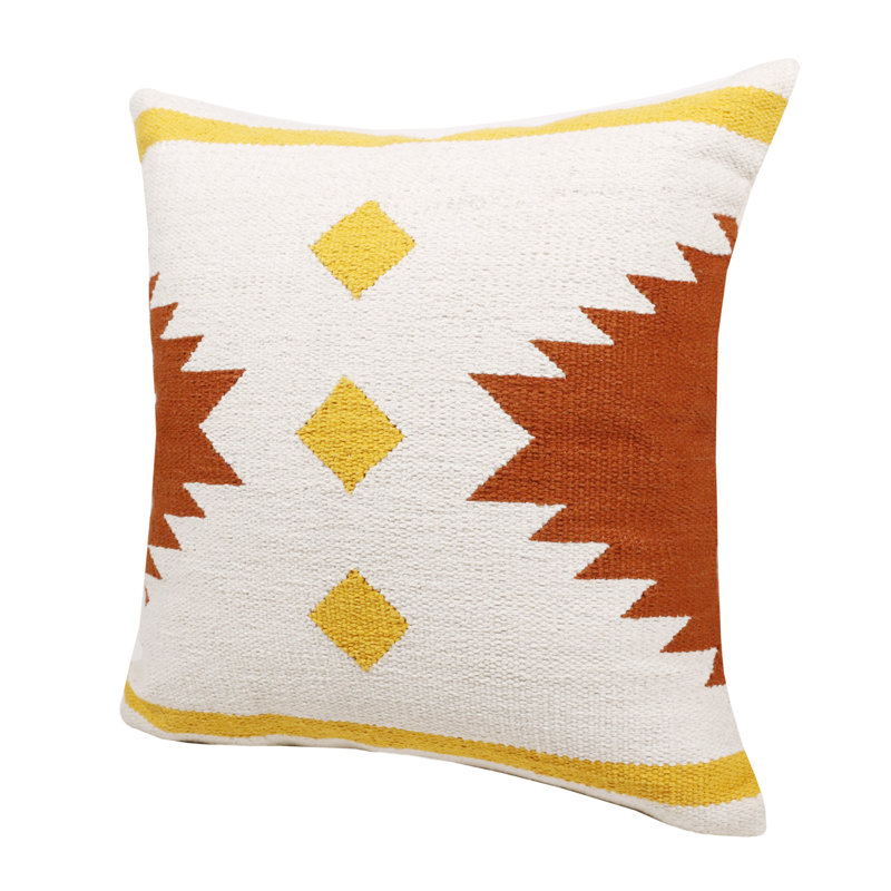 Cotton Geometric Throw Pillow
