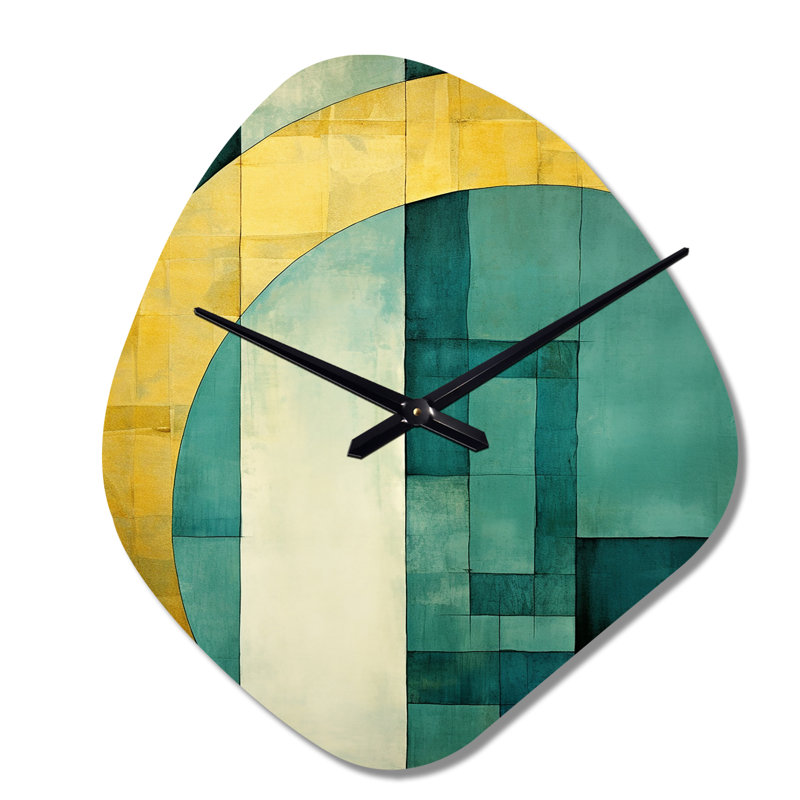 Design Art Emerald And Golden Arches I - Nebula Shape Decorative Gold ...