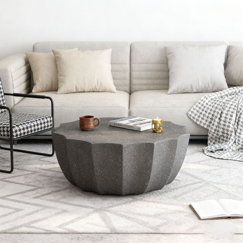 Table basse imperméable 35,43 po pour l'extérieur et l'intérieur, Gris