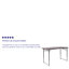 Height Adjustable Bi-Fold Dark Gray Plastic Folding Table with Carrying Handle-1116208794