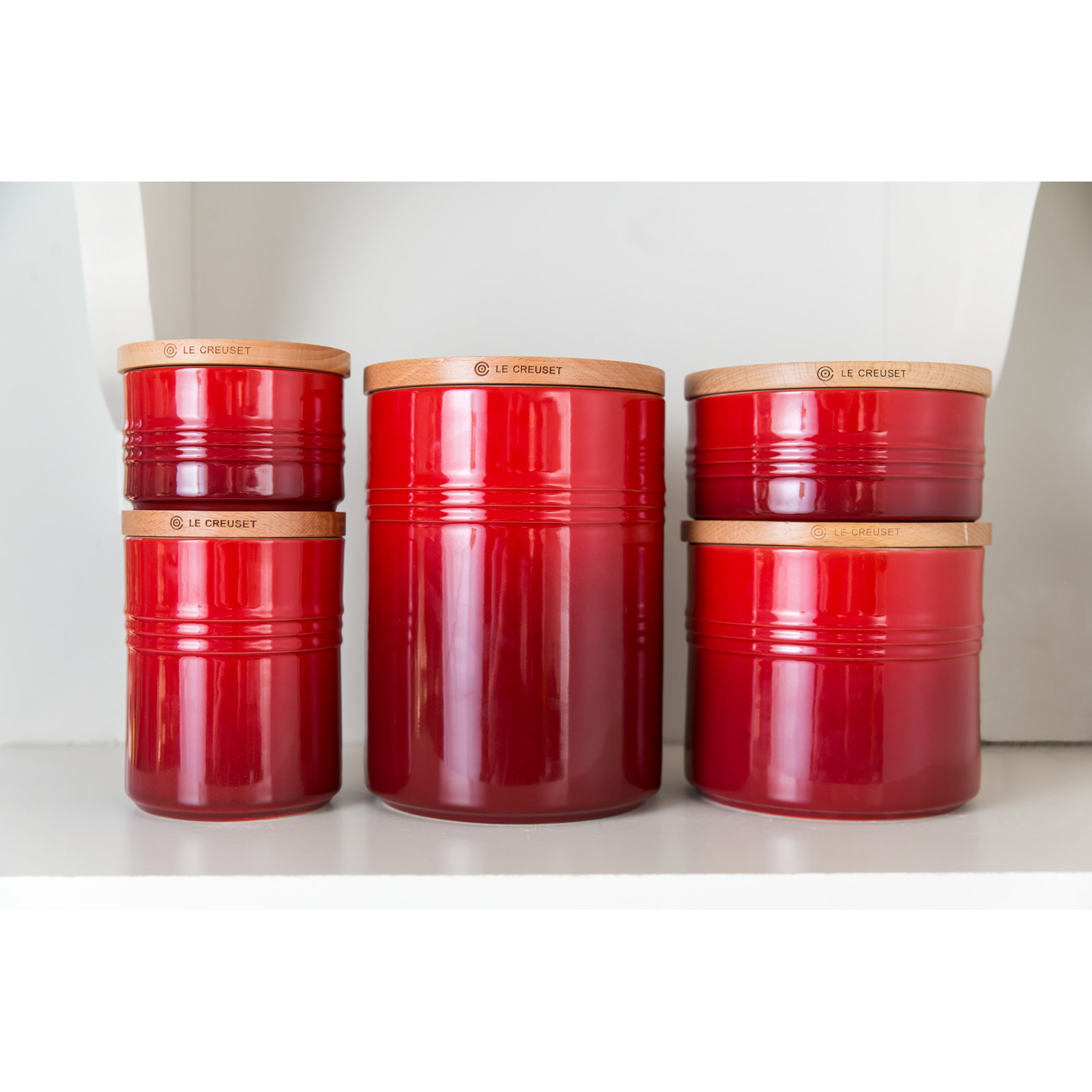 Le Creuset Stoneware Kitchen Canister, Marseille, 8" H x 5.5" W x 5.5" D