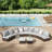 5 Piece Half Moon Rattan Sectional Seating Group with Cushions